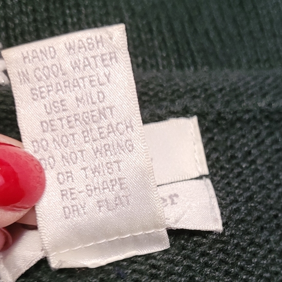 ☃️Vintage 1990s Y2K Christopher & Banks green holiday Christmas cardigan sweater - Picture 5 of 8